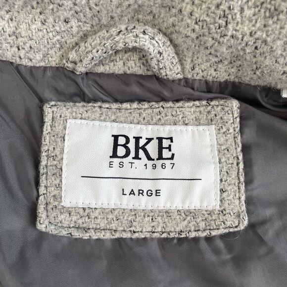 BKE Buckle Vest Mens Gray Full Zip Wool Blend Quilted Lined Insulated Size Large - Picture 5 of 9